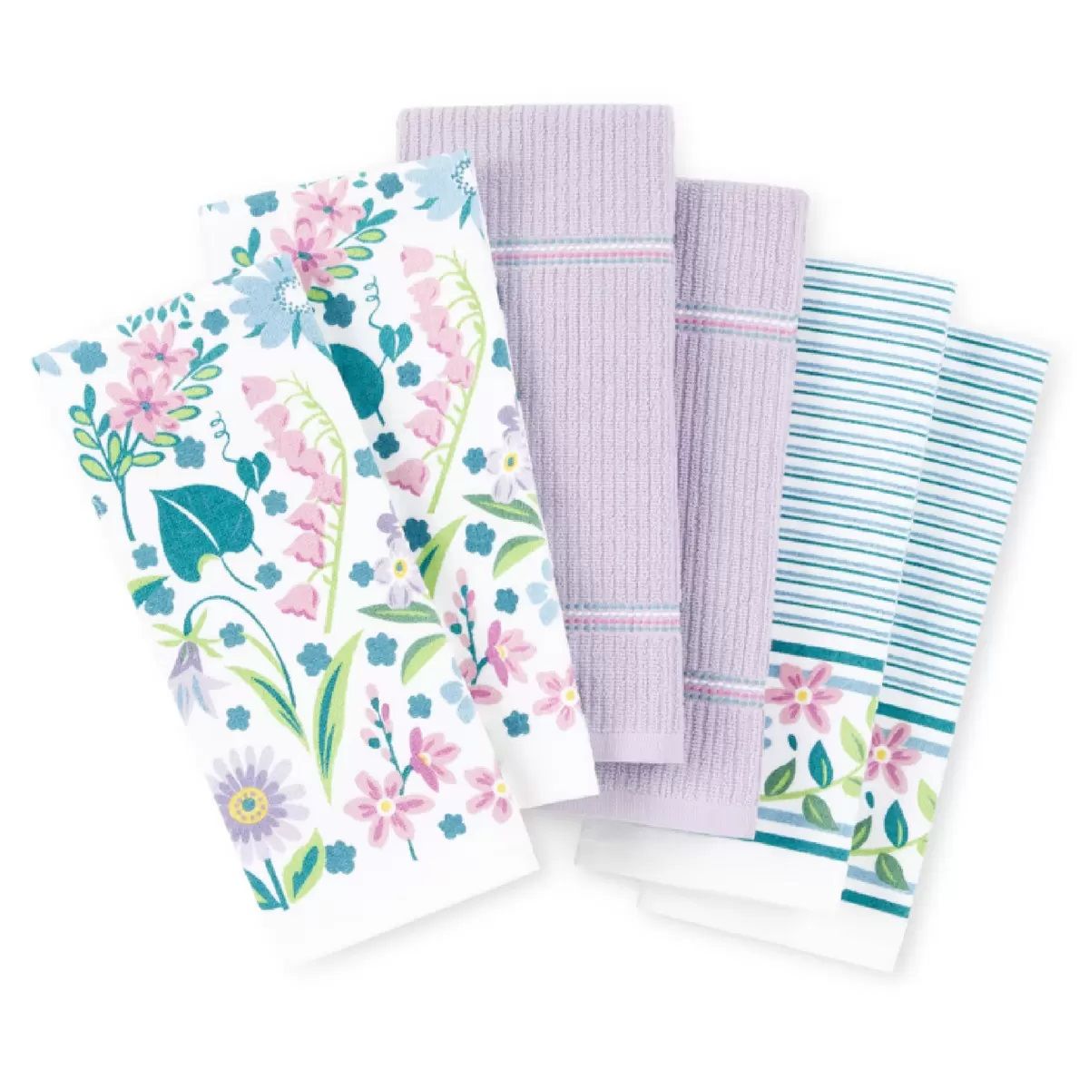 【コストコ】キッチンタオル 6枚 セット 43 x 71 cm ワイルドフラワー パープル|常温