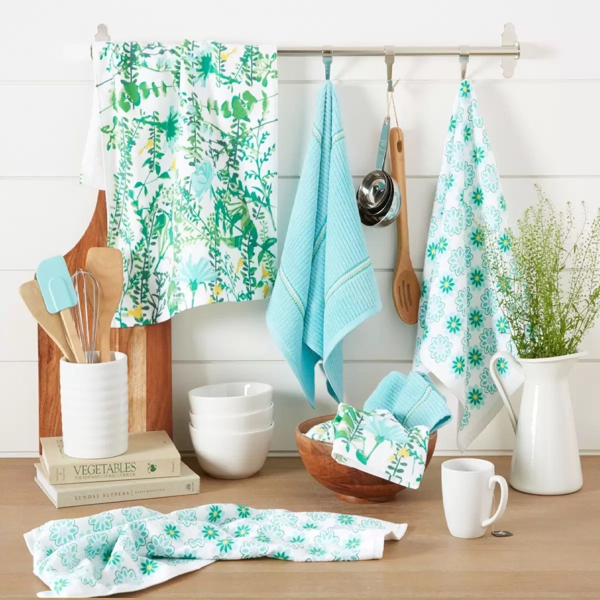 【コストコ】キッチンタオル 6枚 セット 43 x 71 cm ワイルドフラワー ブルー|常温