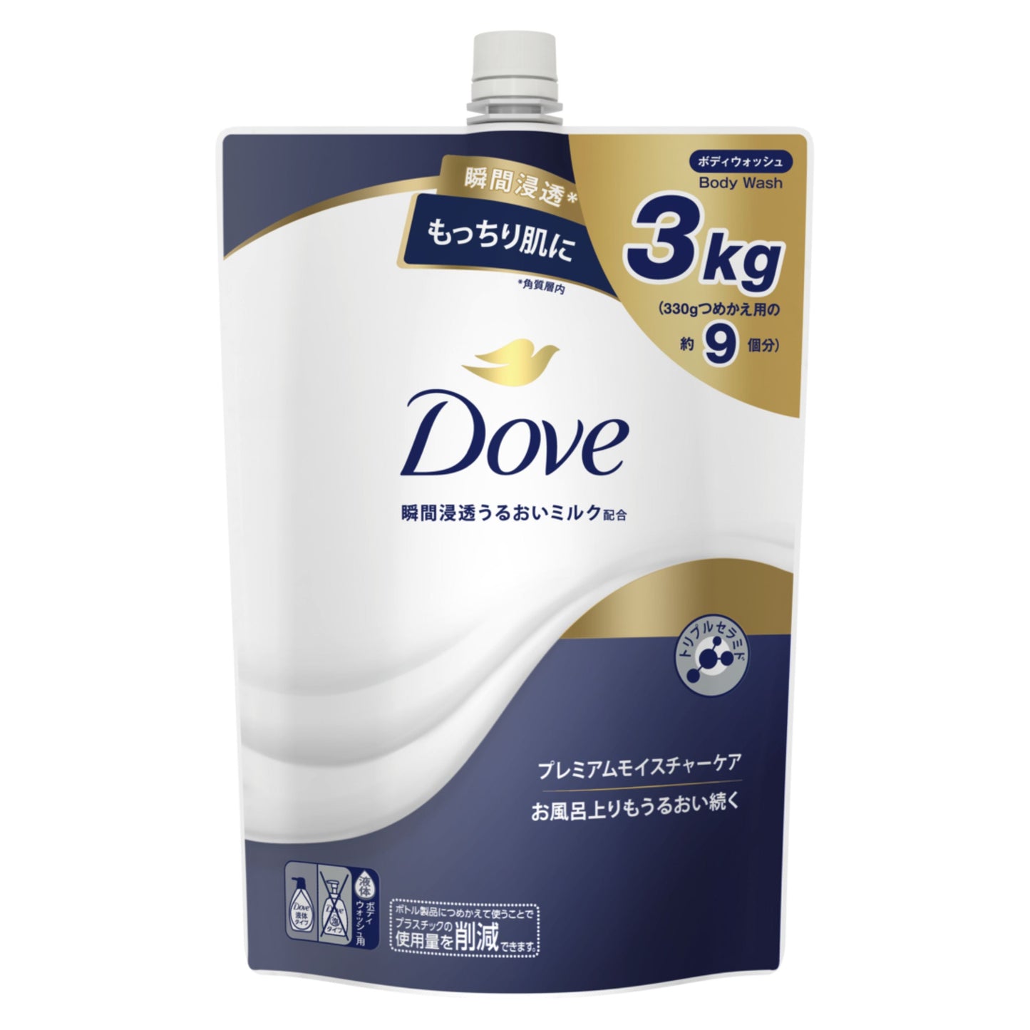 【コストコ】Dove (ダヴ) ボディウォッシュ プレミアム モイスチャーケア 詰替え用 3kg|常温