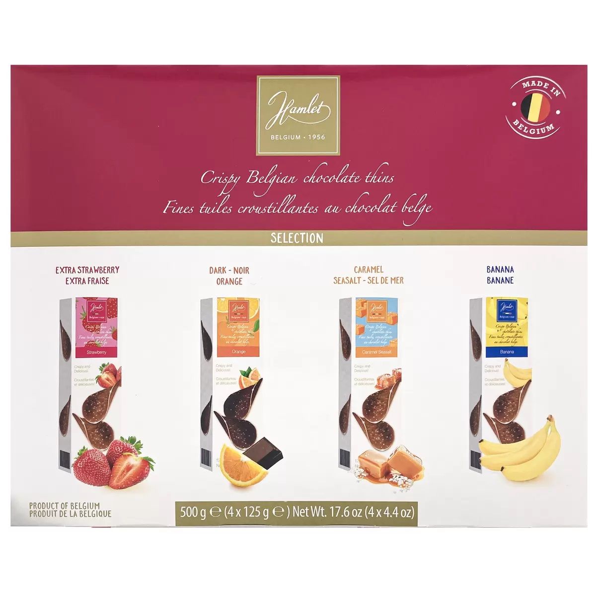 【コストコ】ハムレット ベルギー産クリスピーチョコレート アソート 125g x 4箱｜冷蔵