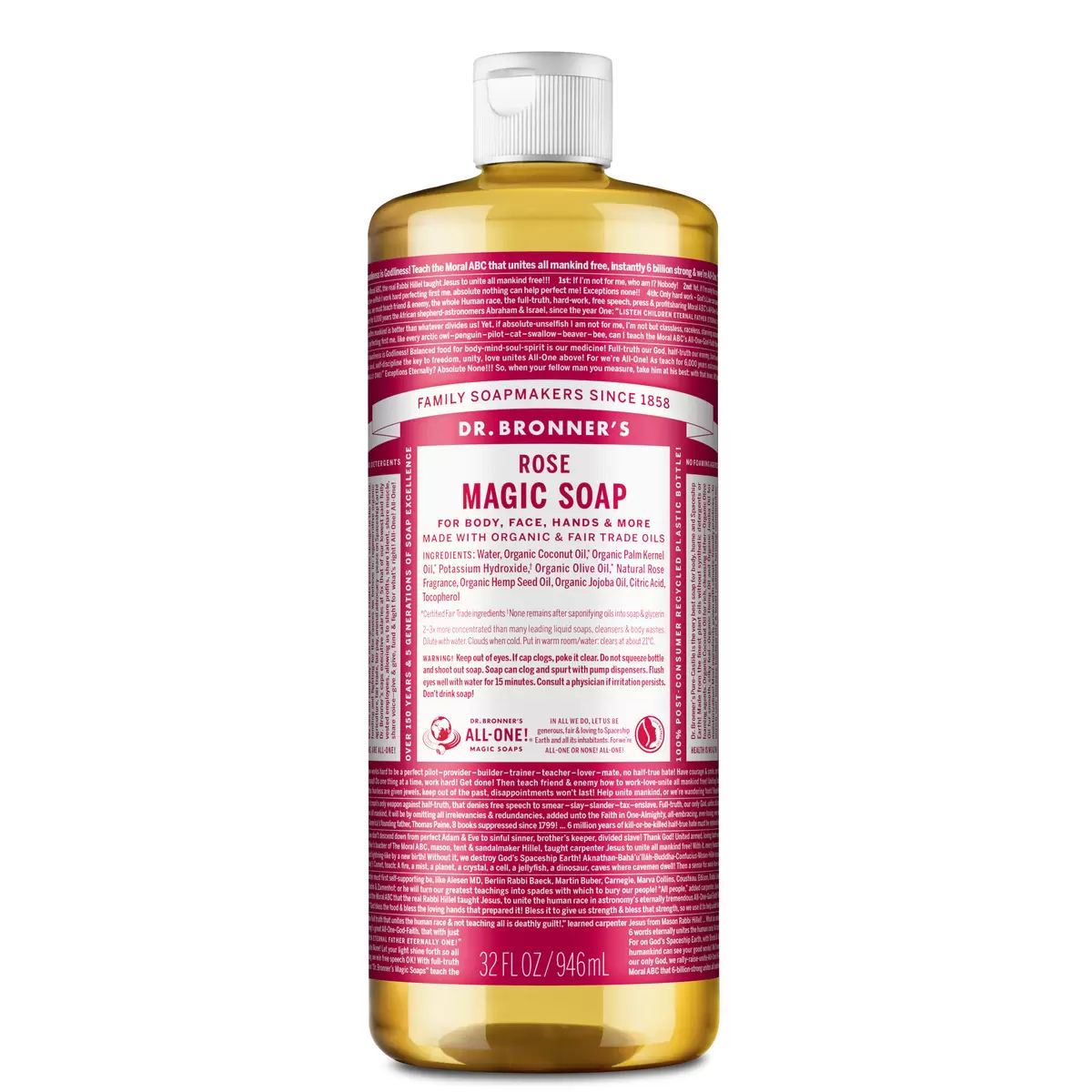 【コストコ】ドクターブロナー マジックソープ 946ml（ローズ）｜常温